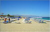 Platanias (Rethymnon): Blick den Strand entlang nach Westen