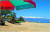 Adelianos Kampos: Blick vom Strand westw�rts